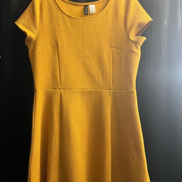 H&M Dresses & Skirts - H&M Mustard Textured Skater Dress
